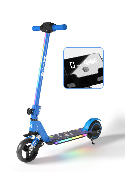 Scooter Çocuk Elektrikli – 130W ,LED, Amortisörlü,Dizlik & Dirseklik Hediyeli -Distribütör Garantili