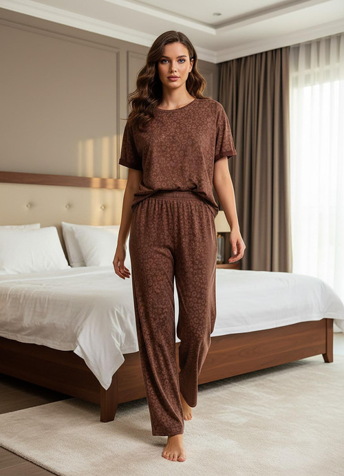 Kadın Oysho Bisiklet Yaka Kısa Kol İnce Pijama Takımı 20102KL - 1 Adet