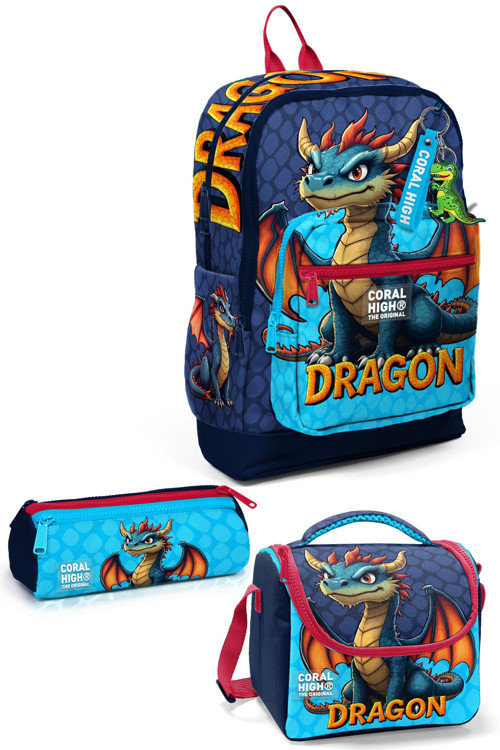Kids Dragon Desenli 3’lü Okul Çanta Seti SET0133213