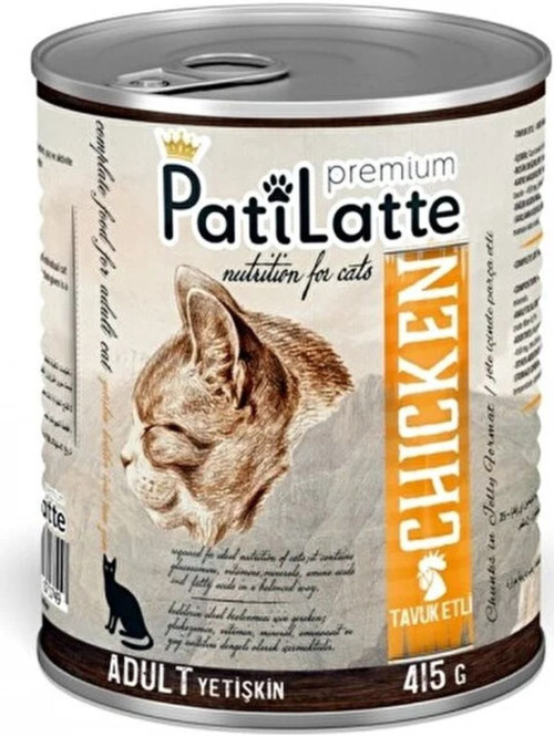 Pati Latte 415 Gr Kedi Tavuk Etli Konserve 24 Adet