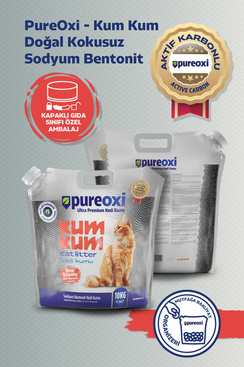 Ultra Premium Kedi Kumu – Kapaklı Ambalaj Tozsuz %100 Bentonit Aktif Karbonlu