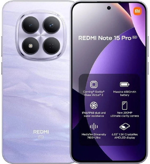 REDMI Note 15 Pro 5G 8 GB+256 GB Mor Cep Tel.(ithalatcı Garantili)
