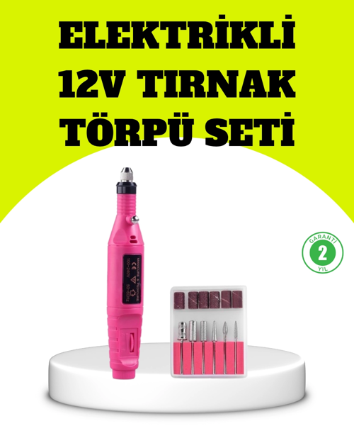 Mey İthalat® Elektrikli Manikür Pedikür Törpü Seti 6 Başlıklı