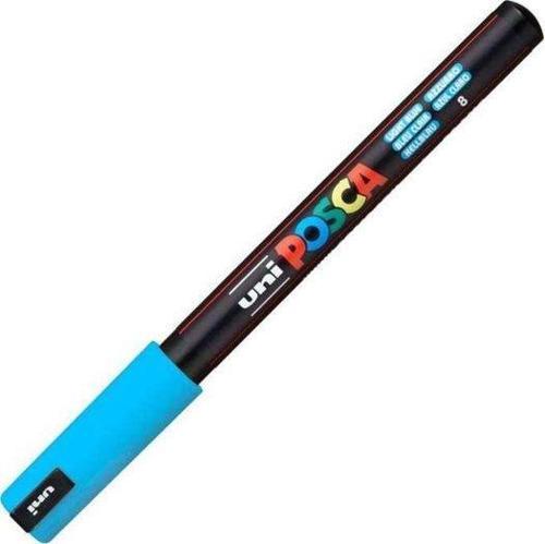 Markör Boyama Kalemi Posca Boyama Kalemi Su Bazlı Poster 0.7 Mm Açık Mavi Pc-1Mr (6 Lı Paket)