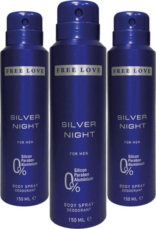 Silver Night Erkek Deodorant 150 ml 3 Adet