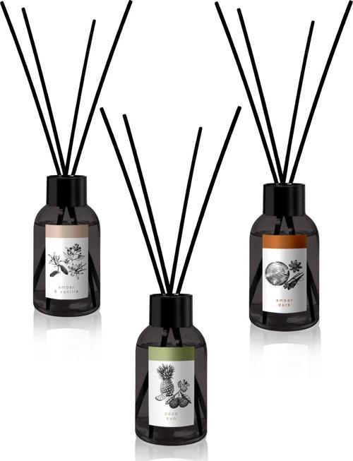 Bambu Çubuklu Oda Kokusu Amber Dark, Amber ve Vanilya Ferahlığı Coco Sun x3 100 ml