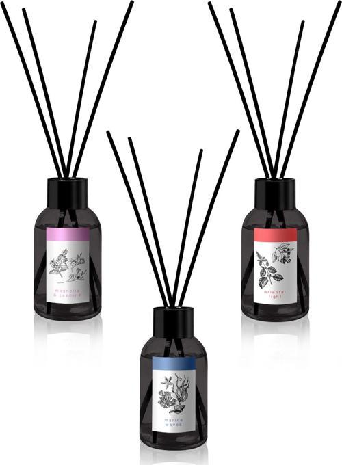 Bambu Çubuklu Oda Kokusu Magnolya ve Yasemin, Oriental Light , Marine Waves x3 100 ml