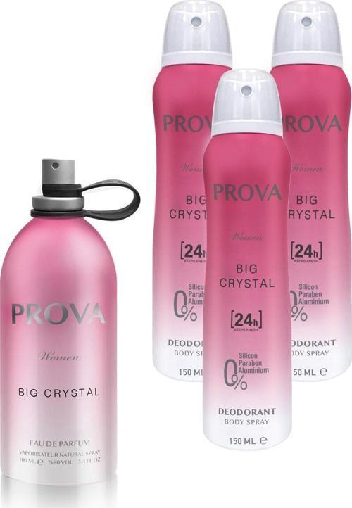 Big Crystal Edp Kadın Parfüm 120 ml Ve Deodorant 150 ml  3 Adet