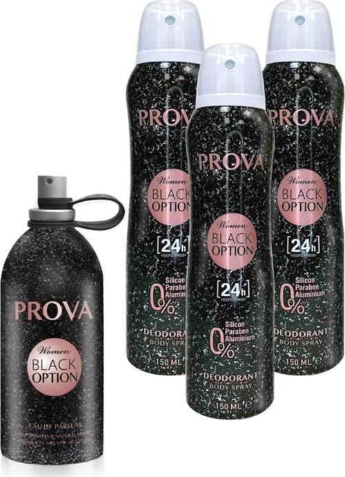 Black Option Edp Kadın Parfüm 120 ml Ve Deodorant 150 ml  3 Adet
