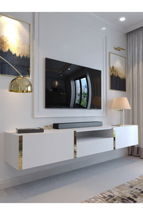 KARNAVAL DUVARA MONTE TV ÜNİTESİ - GDM-2006-1 BEYAZ GOLD