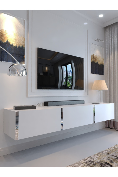KARNAVAL DUVARA MONTE TV ÜNİTESİ - SDM-2001-1 BEYAZ GOLD