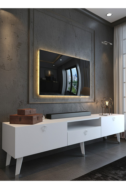 KARNAVAL TV ÜNİTESİ - MDF-SA3-1006-1 BEYAZ SİLVER