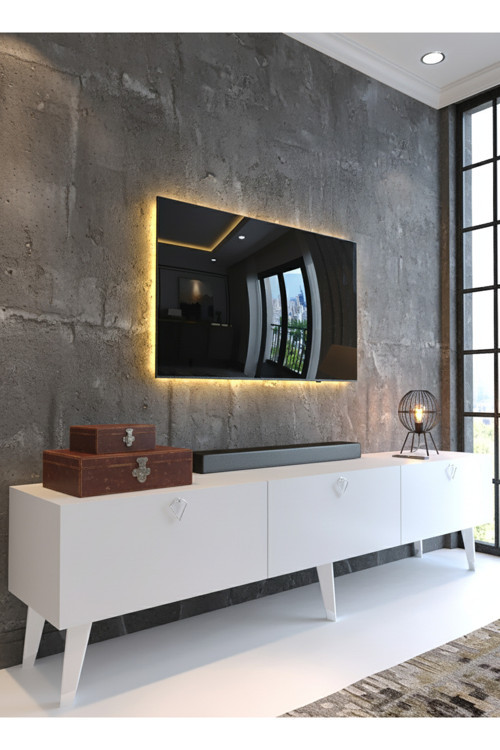 KARNAVAL TV ÜNİTESİ - MDF-SA3-1001-1 BEYAZ SİLVER