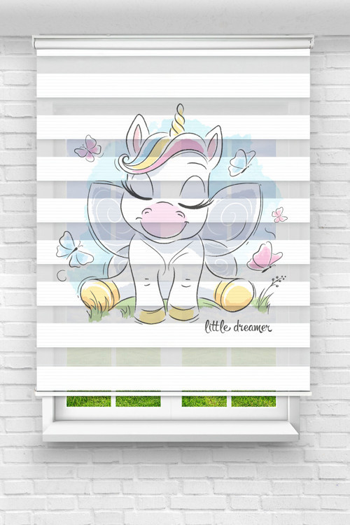 Pony Dijital Baskılı Zebra Perde-Cocuk Odası-Stor Perde