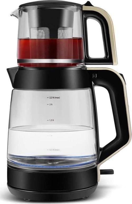 Glass Tea XL 2in1 1700 W Krem Cam Çay Makinesi