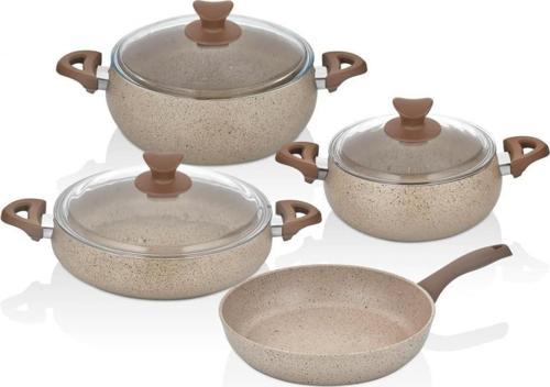 Master Cook Tombik Cappuccino 7 Parça Tencere Seti