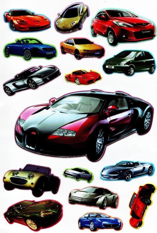 Sticker Kabartmalı A4 boyutunda Stiker Defter, planlayıcı etiket, -(Lim038) - Arabalar