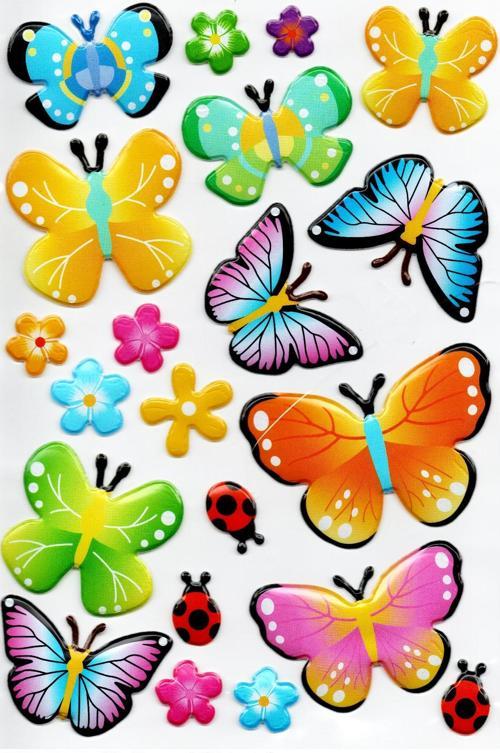 Sticker Kabartmalı A4 boyutunda Stiker Defter, planlayıcı etiket, (Lim053) - Kelebek