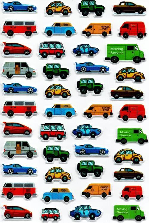 Sticker Kabartmalı A4 boyutunda Stiker Defter, planlayıcı etiket, (Lim079) - Mini Arabalar