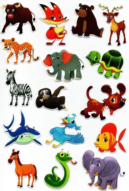 Sticker Kabartmalı A4 boyutunda Stiker Defter, planlayıcı etiket, -(Lim093) - Orman Hayvanları