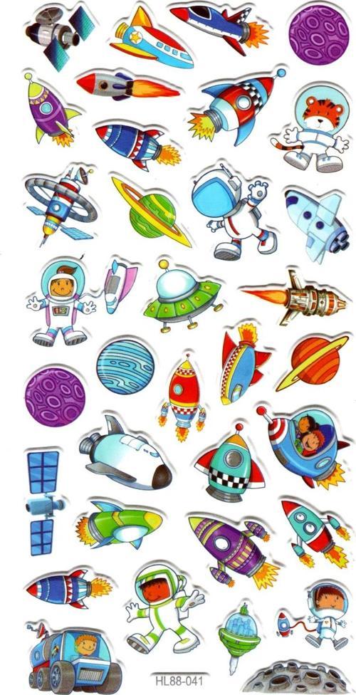 Sticker Kabartmalı Stiker Defter, Planlayıcı Etiket (HL88-041) - 17X9 cm - Astranot Uzay Araçları