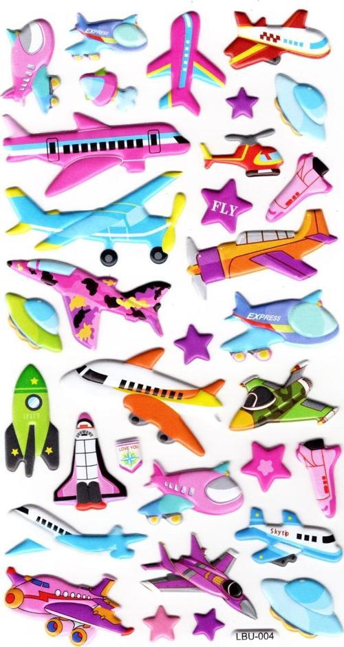 Sticker Kabartmalı Stiker Defter, Planlayıcı Etiket (lbu-004) - 17X9 cm - Uçak Roket Helikopter