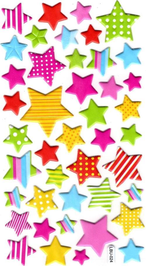 Sticker Kabartmalı Stiker Defter, Planlayıcı Etiket (lbu-024) - 17X9 cm - Renkli Yıldızlar