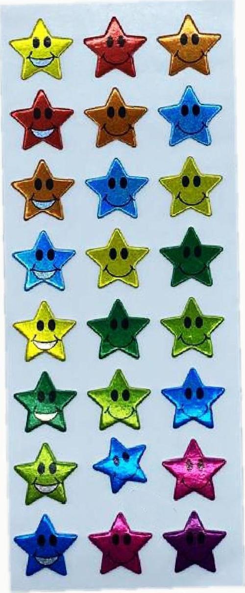 Sticker Kabartmalı Stiker Defter, Planlayıcı Etiket Gülen Yıldız  (cb350) 16x7 cm