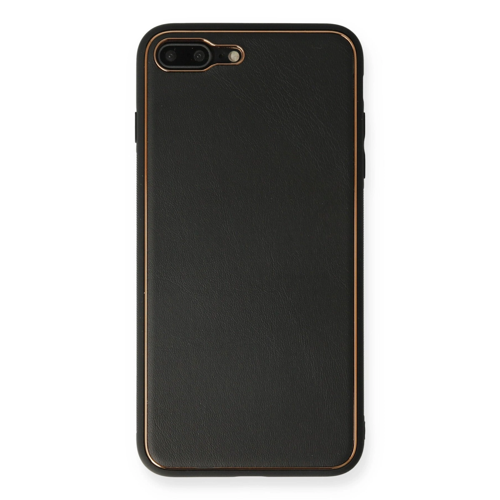 İphone 7 Plus Kılıf Coco Deri Silikon Kapak - Siyah
