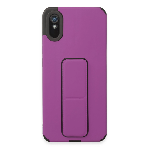 Xiaomi Redmi 9A Kılıf Mega Standlı Silikon - Mor