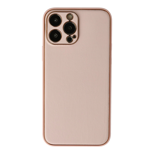 İphone 13 Pro Max Kılıf Coco Deri Silikon Kapak - Pudra