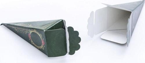 Yeşil Mevlüt Şekeri Kutusu - Boş Külah 12 Cm