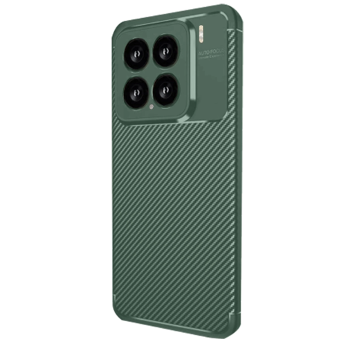 Xiaomi Mi 15 Kılıf Auto Focus Karbon Kapak - Koyu Yeşil
