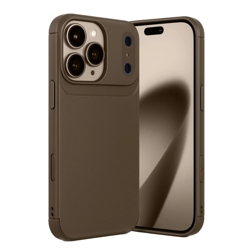 İphone 17 Pro Auto Focus Karbon Kapak - Kahverengi