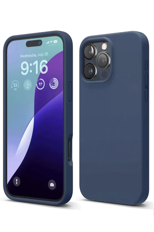 Newface İphone 16 Pro Max Kılıf First Silikon - Lacivert