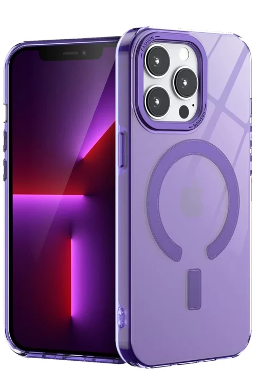 Newface İphone 14 Pro Max Kılıf Troy Magsafe Kapak - Mor