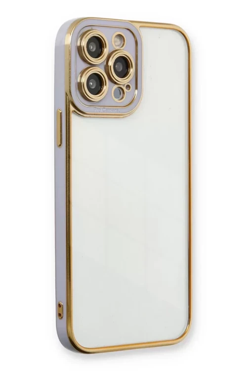 Newface İphone 13 Pro Max Kılıf Liva Lens Silikon - Lila