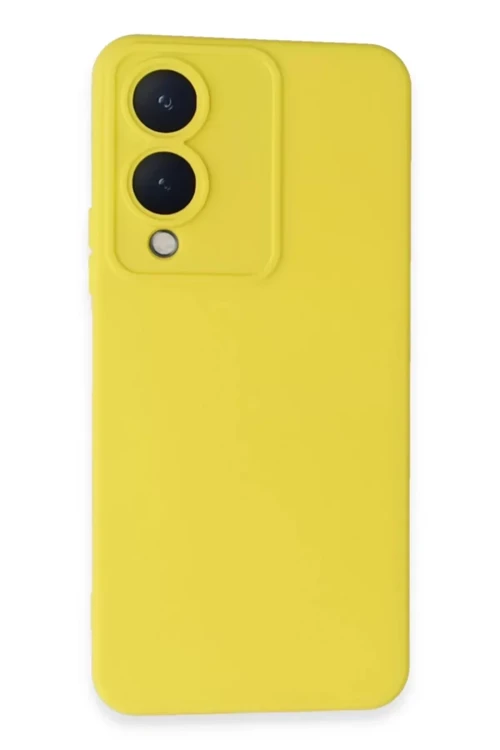 Newface Vivo Y17S Kılıf Nano İçi Kadife Silikon - Sarı
