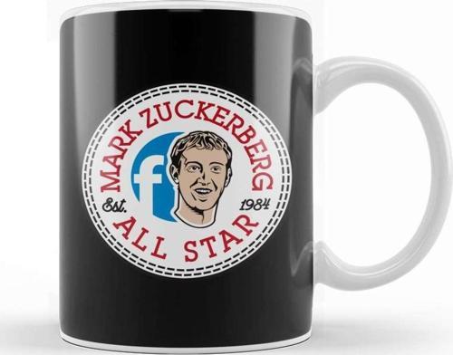 Facebook Mark Zuckerberg All Star Converse Logo Kupa Bardak Porselen