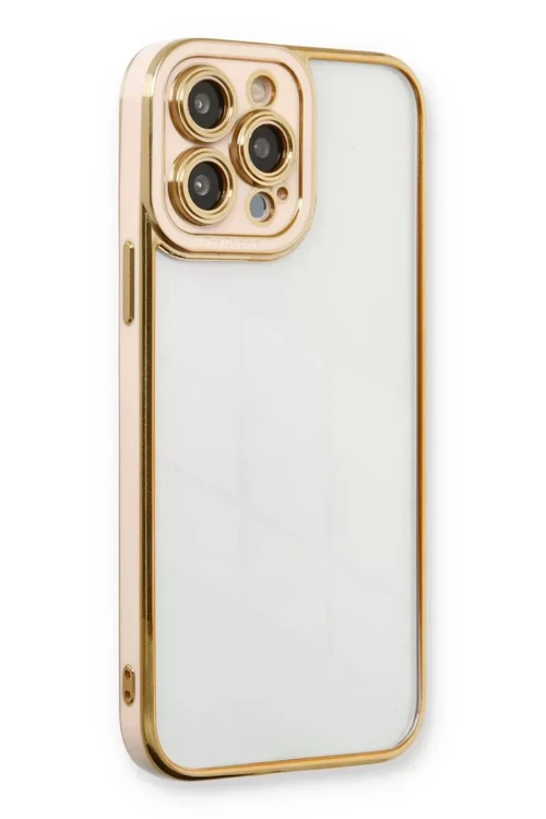 Newface İphone 13 Pro Max Kılıf Liva Lens Silikon - Pudra