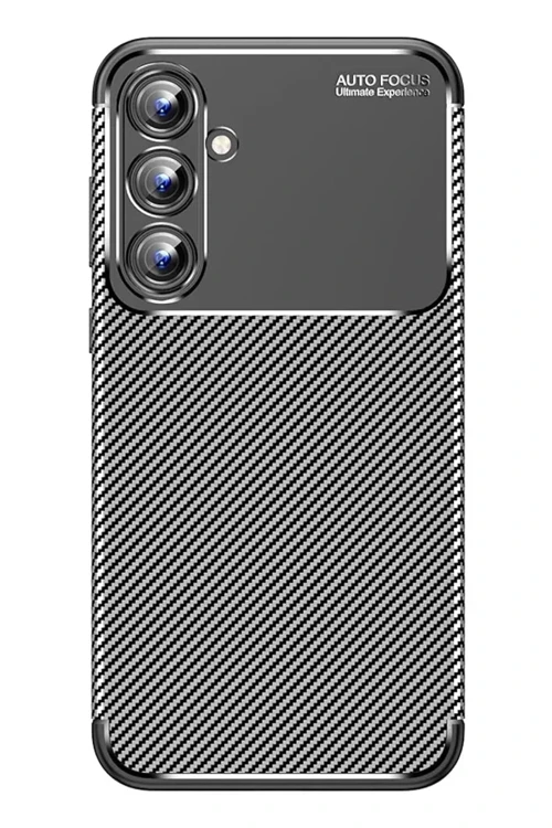 Newface Samsung Galaxy A15 4G Kılıf Auto Focus Karbon Kapak - Siyah
