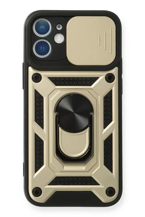 Newface İphone 11 Kılıf Pars Lens Yüzüklü Silikon - Gold