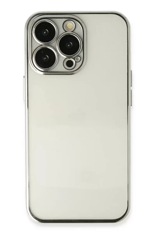 Newface İphone 14 Pro Max Kılıf Razer Lensli Silikon - Gümüş