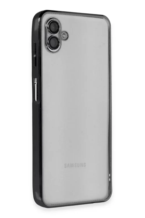 Newface Samsung Galaxy A04 Kılıf Razer Lensli Silikon - Siyah