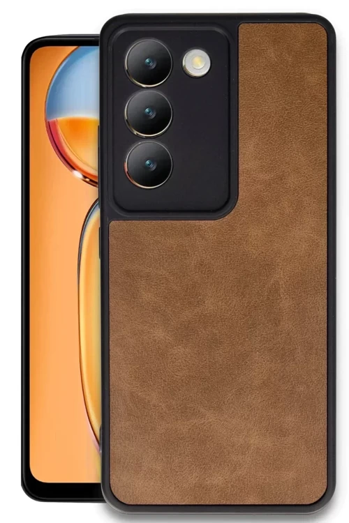 Newface Vivo V30 Lite 4G Kılıf Aras Deri Kapak - Taba