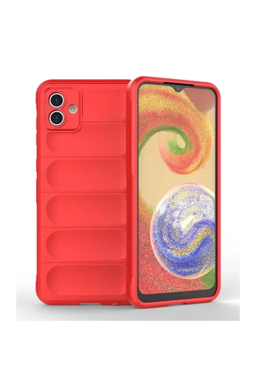 Newface Samsung Galaxy A04E Kılıf Optimum Silikon - Kırmızı