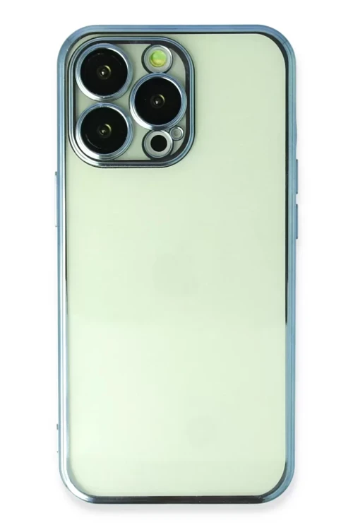 Newface İphone 13 Pro Kılıf Razer Lensli Silikon - Açık Mavi