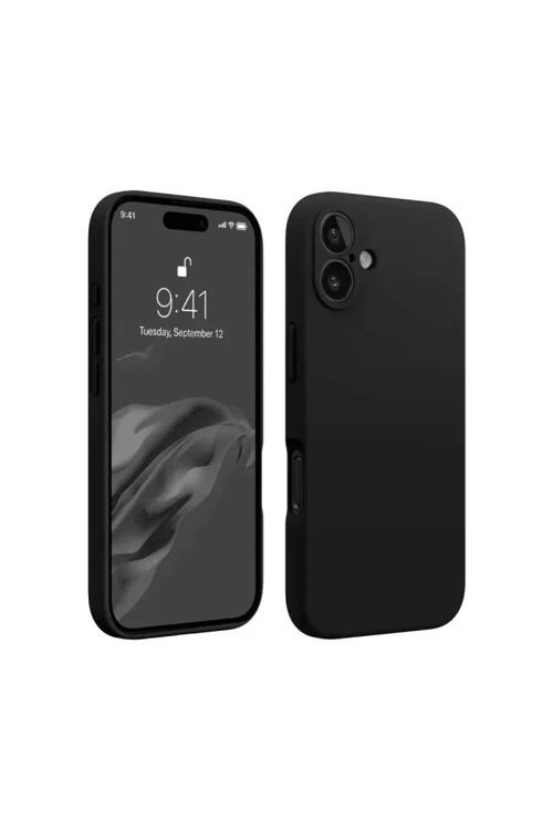 Newface İphone 16 Plus Kılıf First Silikon - Siyah