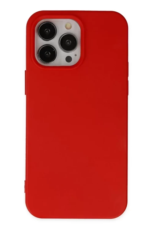 Newface İphone 14 Pro Max Kılıf Nano İçi Kadife Silikon - Kırmızı