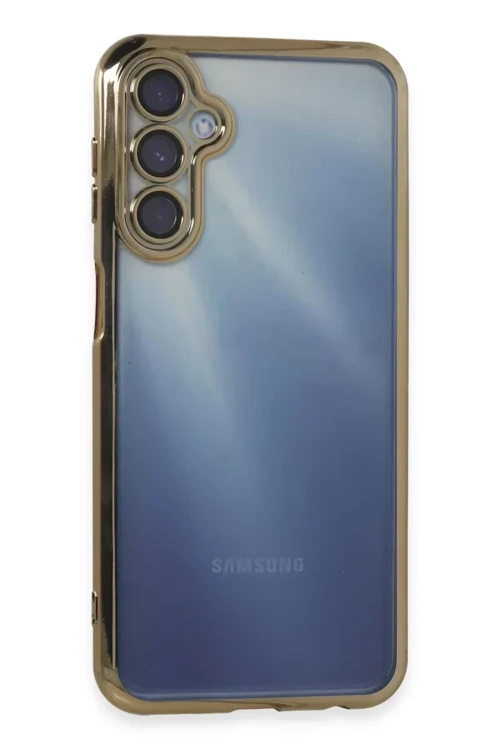Newface Samsung Galaxy A15 4G Kılıf Razer Lensli Silikon - Gold